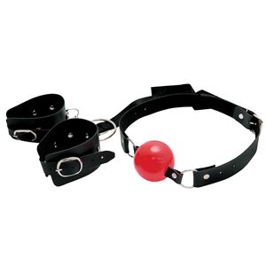 Kit Bracelete Bondagem Com Mordaca Bola Dominatrixxx