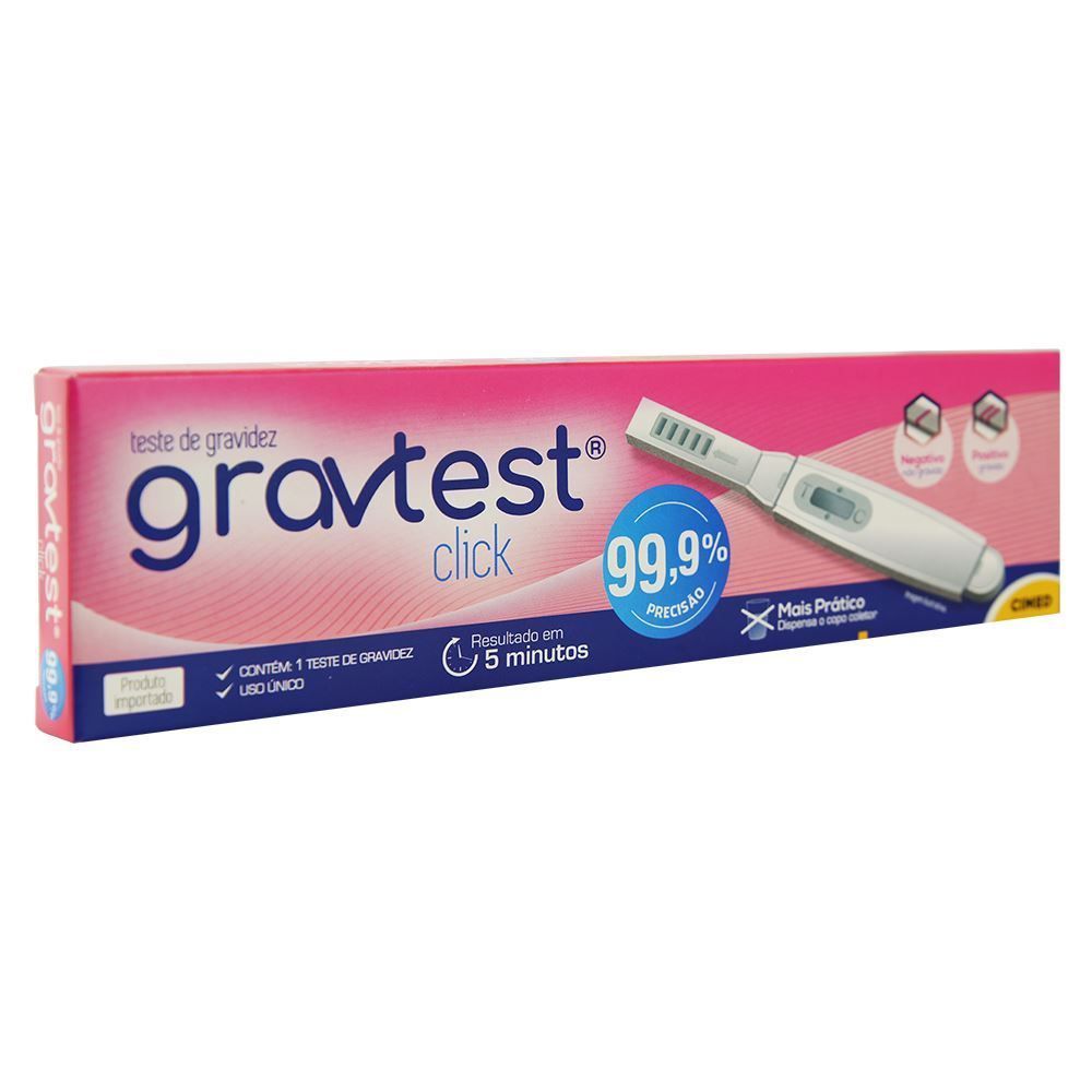 Grav Test Click Teste De Gravidez 5 Minutos Cimed Gall Sex Shop 