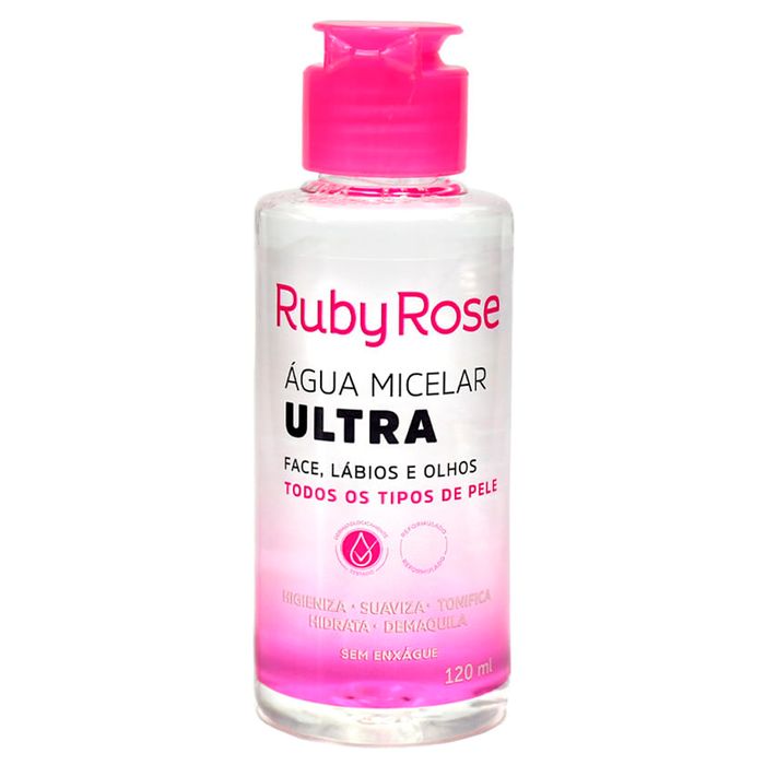 água Micelar Ultra Face Lábios E Olhos 120ml Ruby Rose