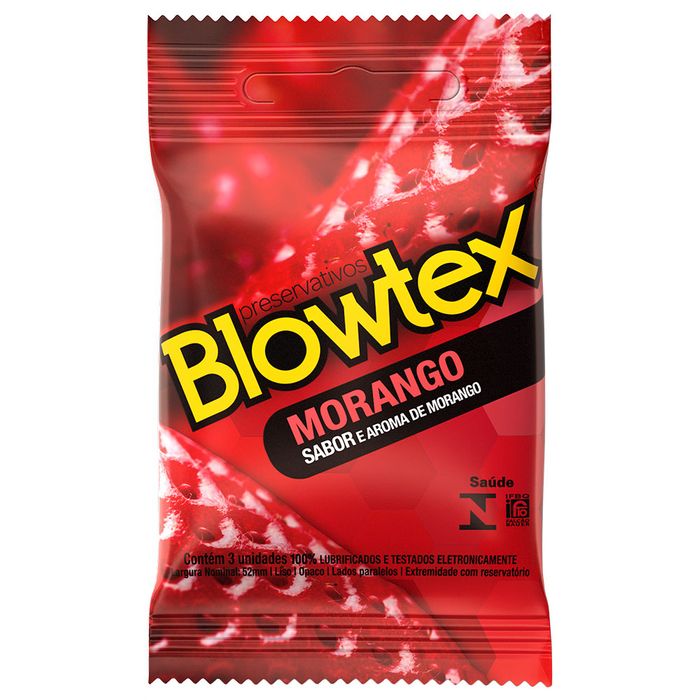 Preservativo Sabor Morango 03 Unidades Blowtex
