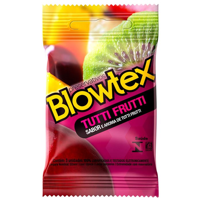 Preservativo Sabor Tutti Frutti 03 Unidades Blowtex