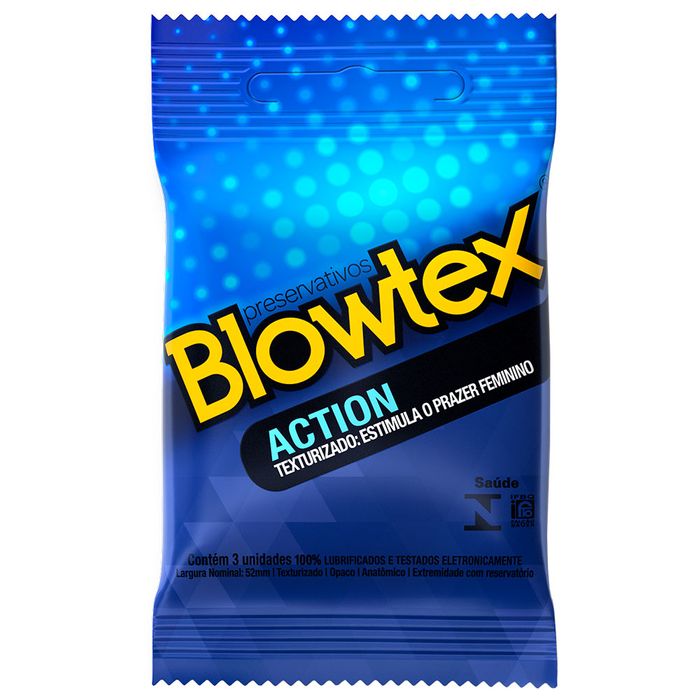 Preservativo Action Texturizado 03 Unidades Blowtex