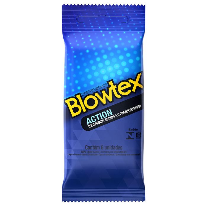 Preservativo Action Texturizado 06 Unidades Blowtex