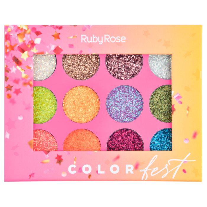 Paleta Glitter Color Fest Ruby Rose