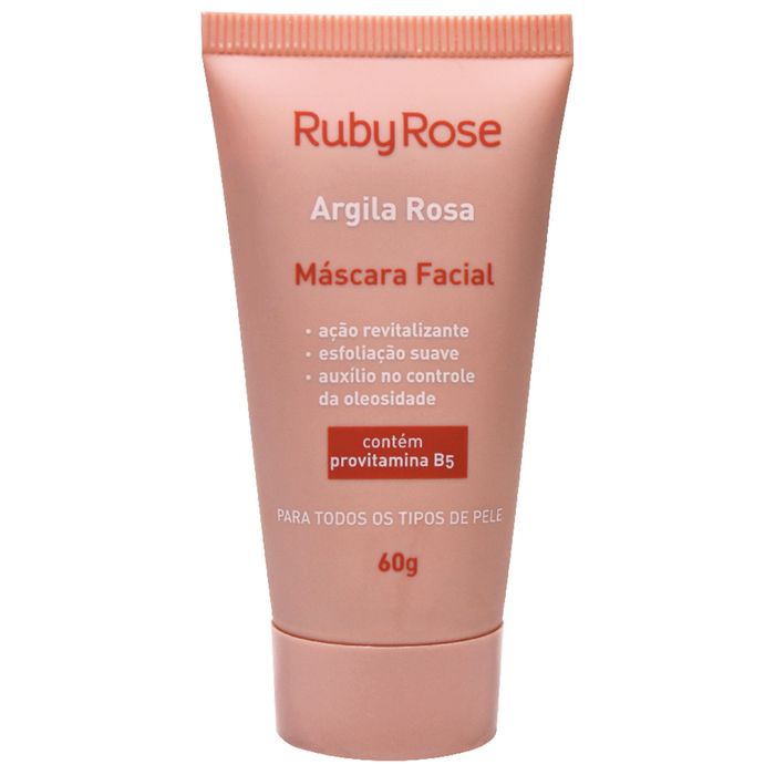 Máscara Facial Argila Rosa 60g Ruby Rose