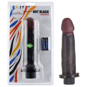 Protese Vibrador Black Controle Interno 18 X 45cm Hot Flowers