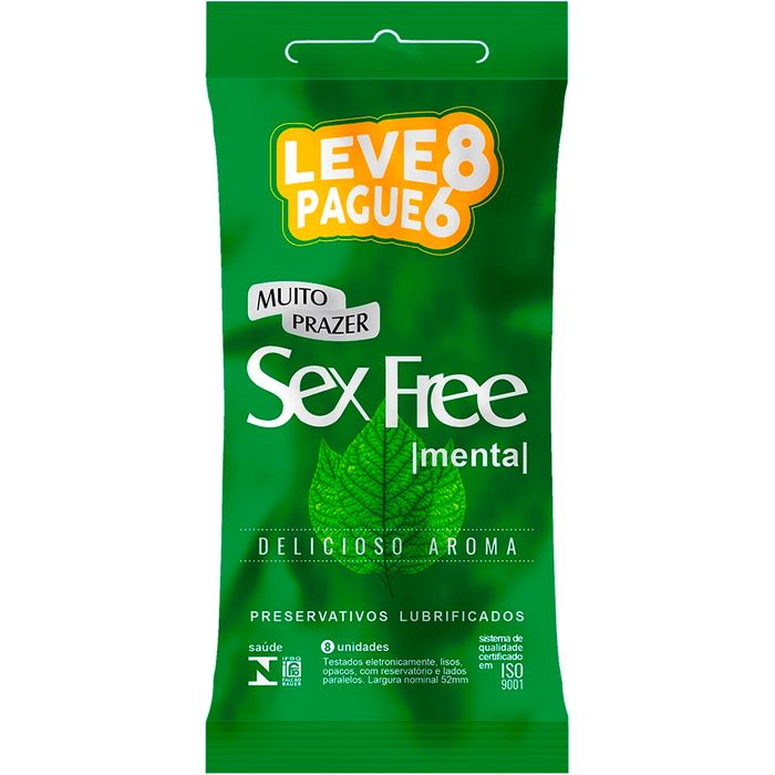 Preservativo Menta Com 6 Unidades Sex Free