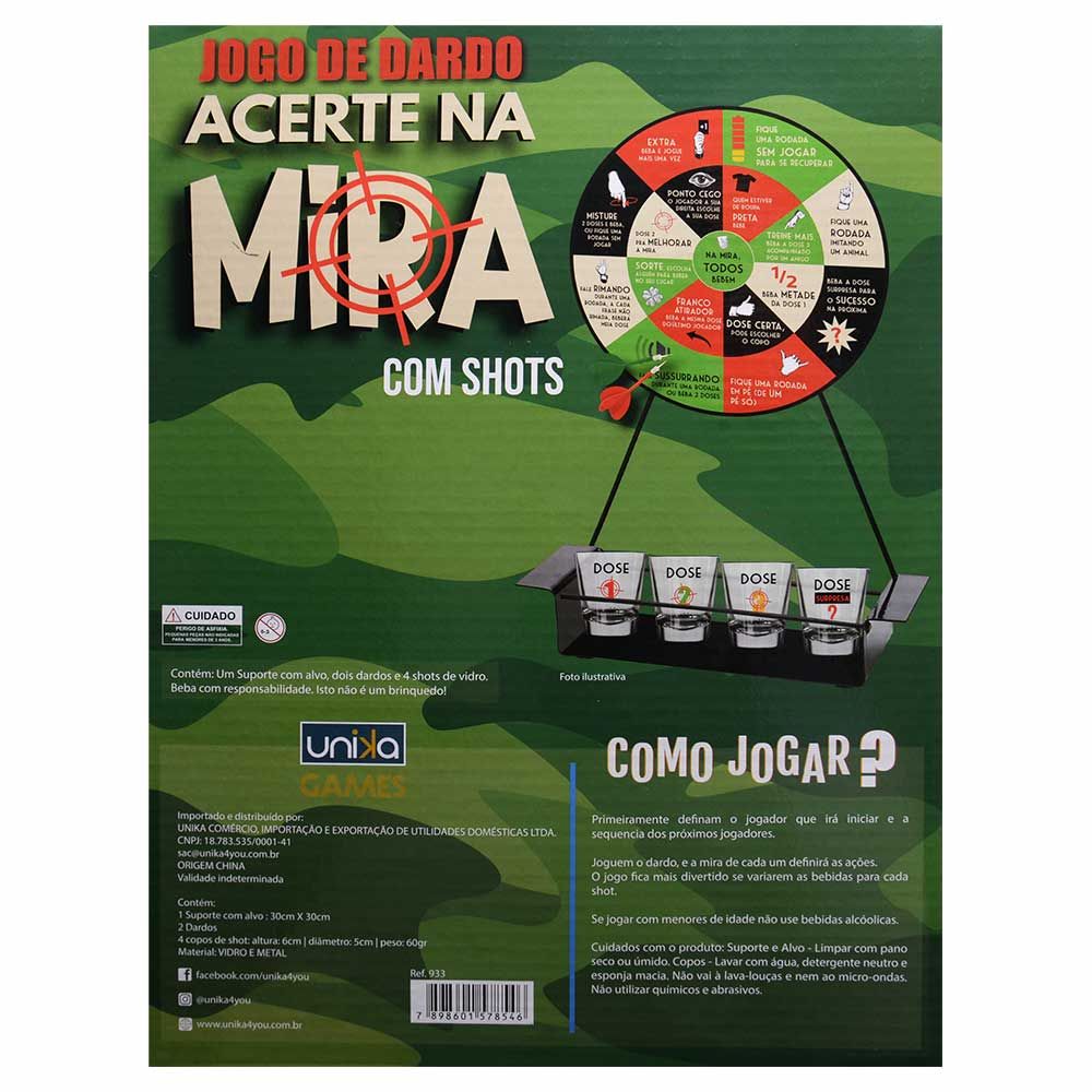 Jogo Tiro ao Alvo Acerte na Mira com 4 Shots Unika - Miess