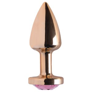 Plug Anal Plastico Abs Dourado 7 X 25cm Hot Pink