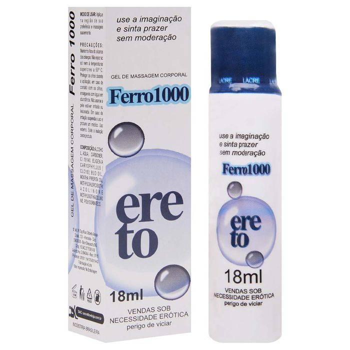 Ferro 1000 Ereto Gel Masculino 18ml Segred Love