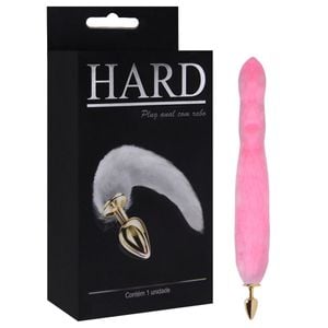 Plug Anal Metal Cor Dourado Com Rabo Hard