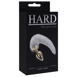 Plug Anal Metal Cor Dourado Com Rabo Hard