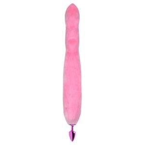 Plug Anal Metal Cor Rosa Com Rabo Hard