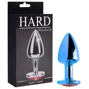 Plug Anal Metal G Com Pedra Colorida Hard