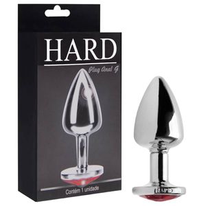 Plug Anal Metal G Com Pedra Colorida Hard