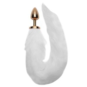 Plug Anal Less P Dourado Rabo 50cm Hard