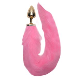 Plug Anal Less M Dourado Rabo 50cm Hard