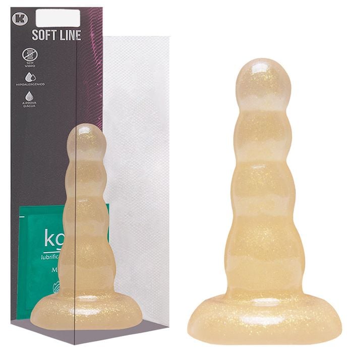 Plug Anal Maciço Glitter 12,5 X 3cm Kgel