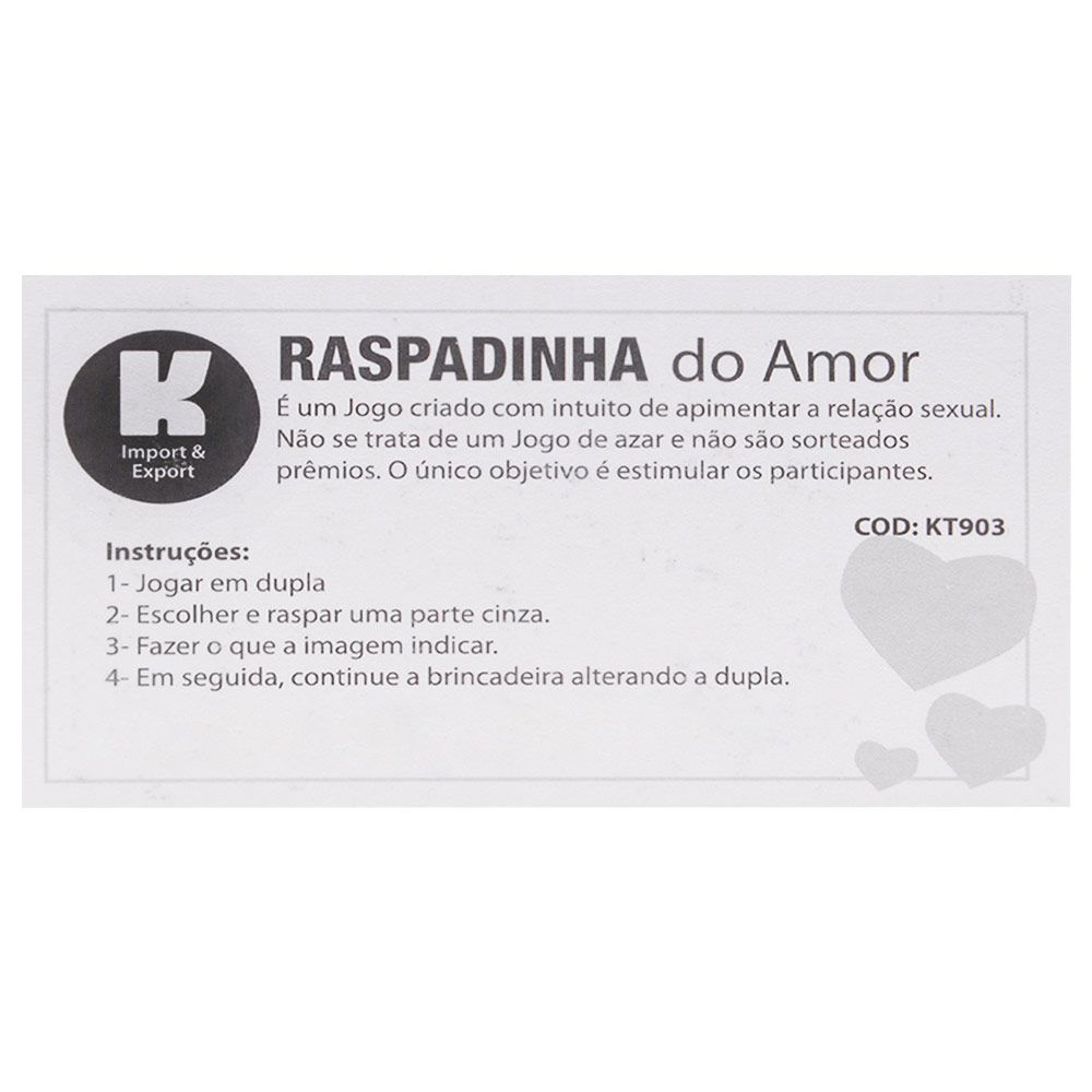 Jogo Sensual - Raspadinha do Amor - 01 Unidade