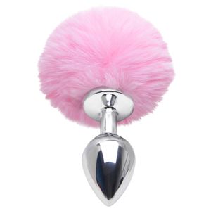 Plug Anal Medio Aco Pompom Coelho Sexy Import