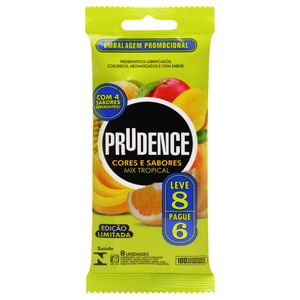 Preservativo Mix Tropical Leve 08 Pague 06 Unidades Prudence