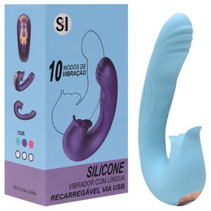 Vibrador Ponto G E Clitoris Lingua 10 Modos Sexy Import