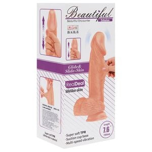 Penis Realistico Vibrador Ventosa 194 X 4cm Vipmix