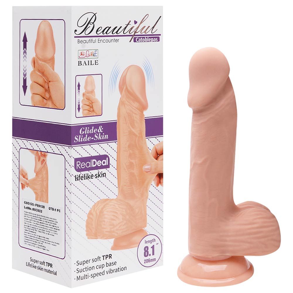 Pênis Realístico Vibrador Ventosa 20,6 X 4,1cm Vipmix - Gall