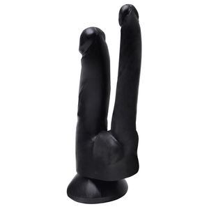 Penis Duplo Borracha Com Ventosa 17cm Kgel