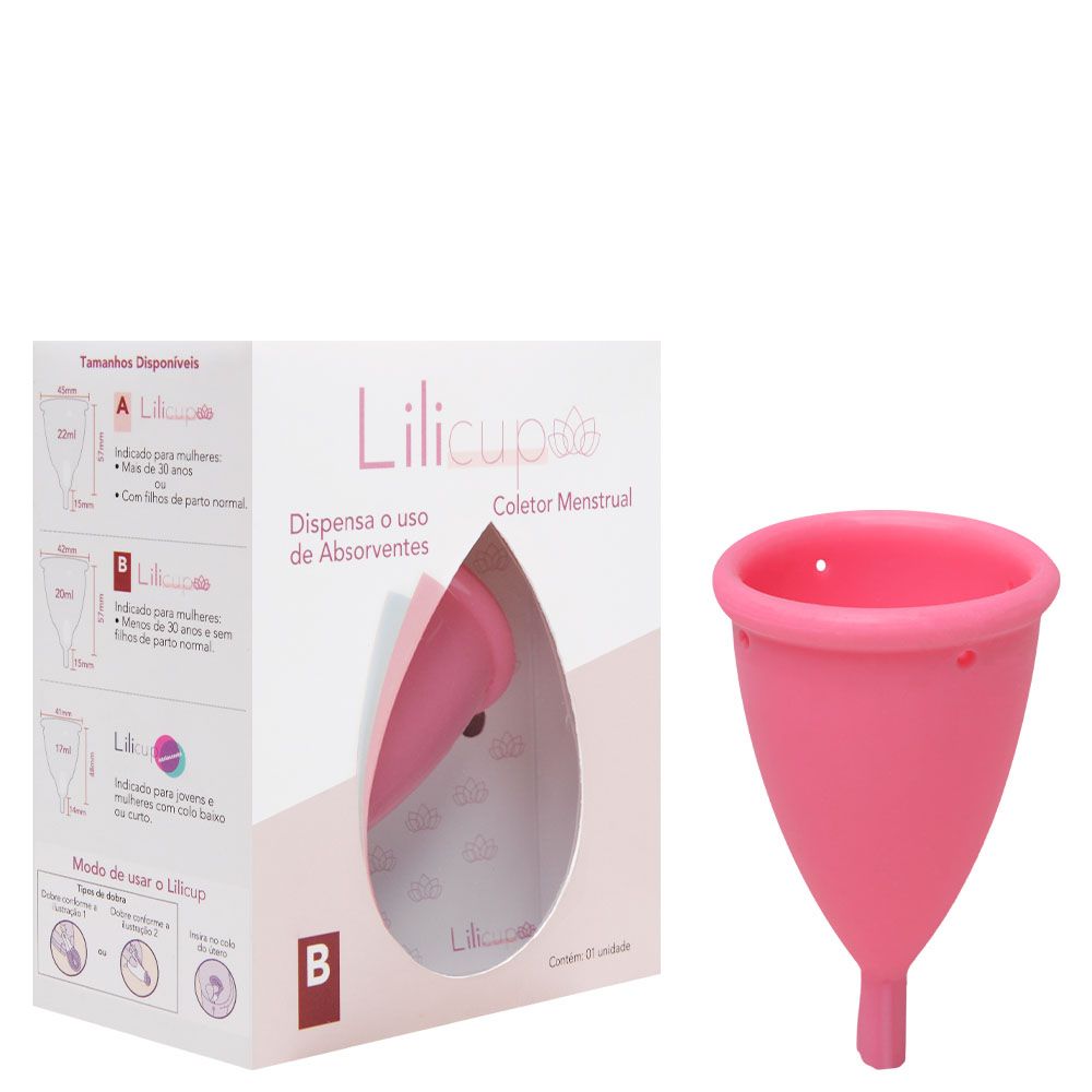 Ofertas de Coletor Menstrual Lilicup tamanho B, rosa, 1 unidade com  capacidade de 20mL