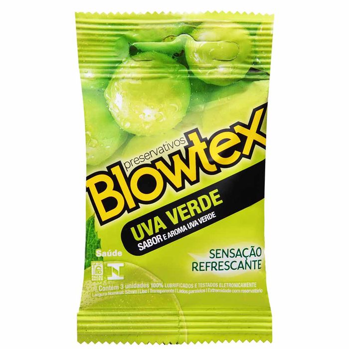 Preservativo Sabor Uva Verde 03 Unidades Blowtex
