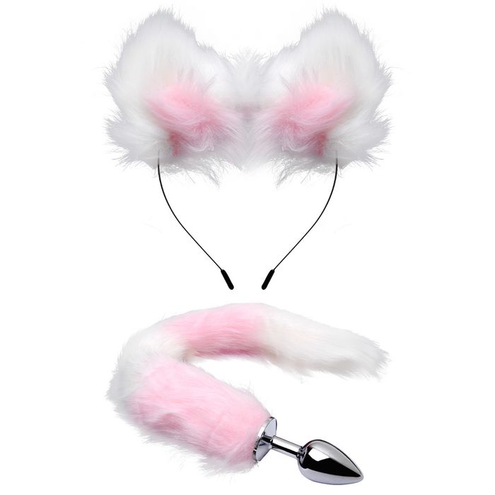 Kit Rabo De Raposa Tiara Orelhas Sexy Import