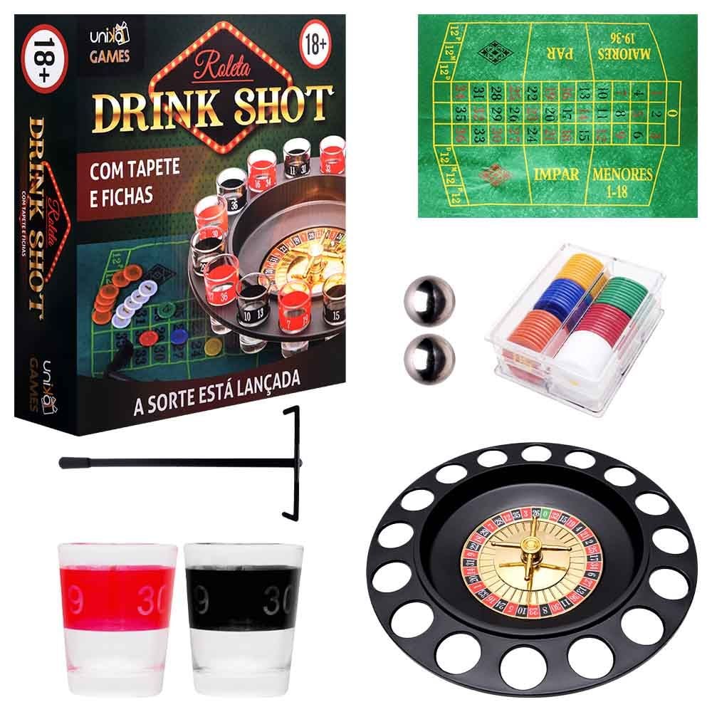 Jogo Cobras E Escadas Drinks 33X33 Cm 6 Copos Shot - Unika