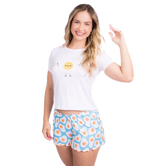 Pijama Curto Gabi Ovo Frito Gota De Sonho