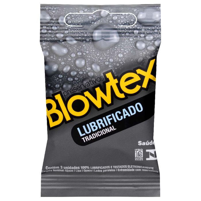 Preservativo Tradicional Lubrificado 03 Unidades Blowtex