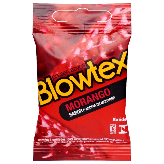 Preservativo Sabor Morango 03 Unidades Blowtex