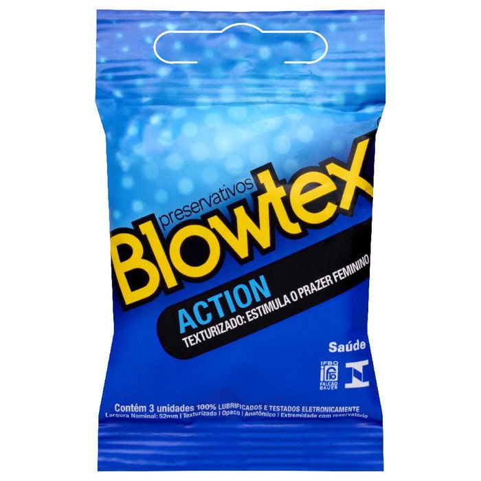 Preservativo Action Texturizado 03 Unidades Blowtex