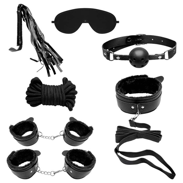 Kit Sado Erótico Bondage 3 Preto Sexy Import