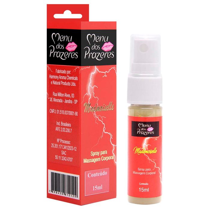 Mademoiselle Spray Vibrador 15ml Menu Dos Prazeres