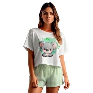 Pijama Curto Joyce Koala Gota De Sonho