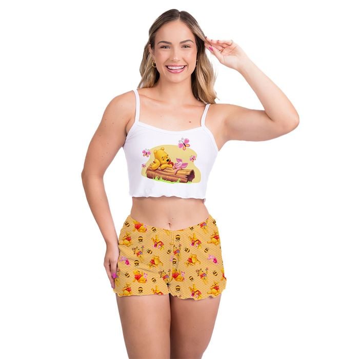 Pijama Virgínia Ursinho Pooh 3 Gota De Sonho