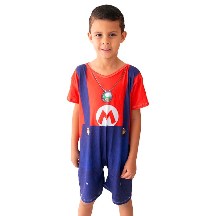 Pijama Infantil Fantasia Super Mário Gota De Sonho