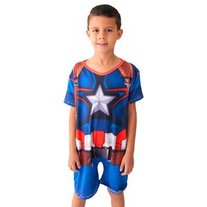 Pijama Infantil Fantasia Capitão América Gota De Sonho