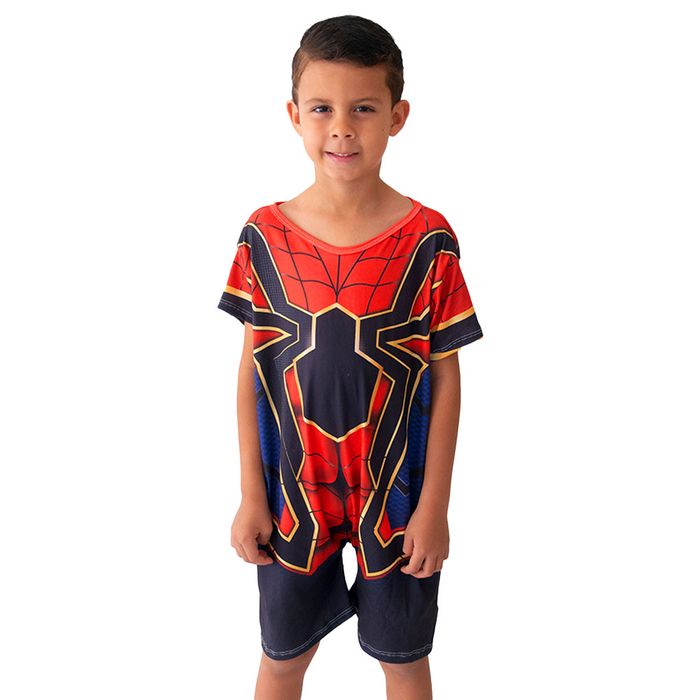 Pijama Infantil Fantasia Homem Aranha Gota De Sonho