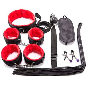 Kit Sado Bondage Preto Com Vermelho Sexy Import