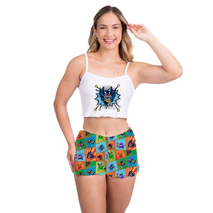 Pijama Virgínia Stitch Heróis Gota De Sonho