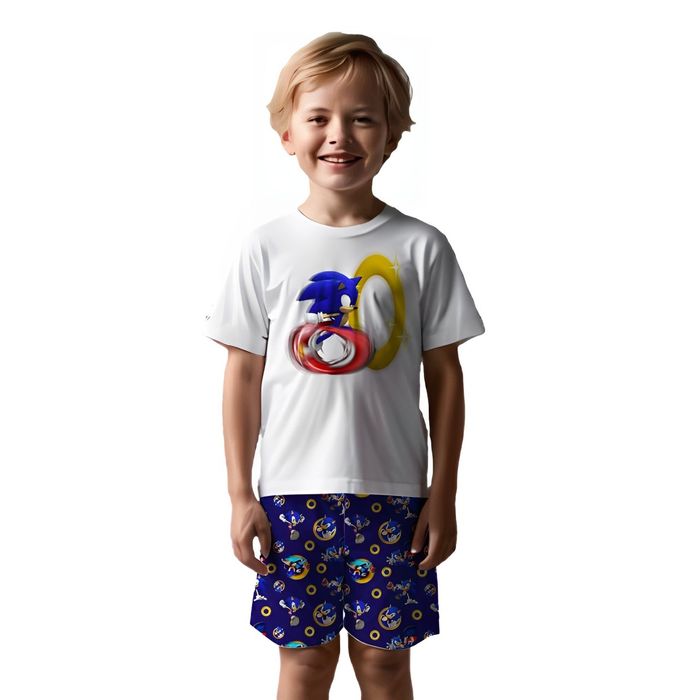 Pijama Davi Infantil Sonic Gota De Sonho