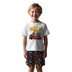 Pijama Davi Infantil Carros Gota De Sonho