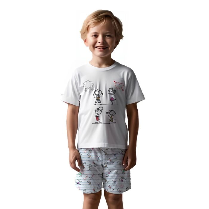 Pijama Davi Infantil Caderno Gota De Sonho