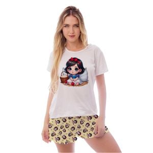 Pijama Curto Gabi Branca De Neve Baby Gota De Sonho